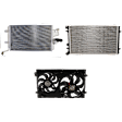 2004 Volkswagen Jetta GLS - 3-Piece Kit A/C Condenser, 2.0L 4Cyl,  Includes (1) A/C Condenser, (1) Cooling Fan Assembly, and (1) Radiator