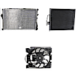 3-Piece Kit A/C Condenser, Includes (1) A/C Condenser, (1) Cooling Fan Assembly and (1) Radiator
