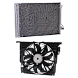 2012 BMW 550i - 2-Piece Kit A/C Condenser, 4.4L 8Cyl,  Includes (1) A/C Condenser and (1) Cooling Fan Assembly