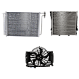 2005 BMW X5 - 3-Piece Kit A/C Condenser, 3.0L 6Cyl,  Includes (1) A/C Condenser, (1) Cooling Fan Assembly, and (1) Radiator