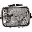2000 Jeep Cherokee - 4-Piece Kit Driver and Passenger Side Halogen Headlight, With bulb(s), OE Replacement,  Includes (2) Headlight and (2) Headlight Door