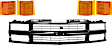 1995 Chevrolet K2500 Suburban - 5-Piece Kit Grille, Painted Black, For Models With Composite Headlamps,  Includes (1) Grille Assembly, (2) Reflector, and (2) Side Marker
