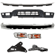 2002 Toyota 4Runner - 7-Piece Kit Front Bumper,  For Models Without Sport Package, Chrome, Sport Utility,  Includes (1) Bumper, (2) Bumper Bracket, (1) Bumper Retainer, (2) Turn Signal Light, and (1) Valance