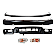 1999 Toyota 4Runner - 5-Piece Kit Front Bumper,  For Models With Sport Package and Fender Flare Holes, Painted Black, Sport Utility,  Includes (1) Bumper, (1) Bumper Trim, (2) Turn Signal Light, and (1) Valance