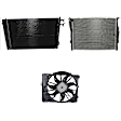 2008 BMW 328xi - 3-Piece Kit A/C Condenser, Excluding Super Ultra Low Emissions Vehicle (SULEV), Non-Turbo, Wagon, MFR Body Code: E91, Automatic Transmission, 3.0L 6Cyl,  Includes (1) A/C Condenser, (1) Cooling Fan Assembly, and (1) Radiator