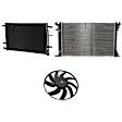 3-Piece Kit A/C Condenser, 2.0L, 4Cyl, Includes (1) A/C Condenser, (1) Cooling Fan Assembly and (1) Radiator
