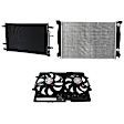 3-Piece Kit A/C Condenser, 3.2L, 6Cyl, Includes (1) A/C Condenser, (1) Cooling Fan Assembly and (1) Radiator