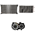 3-Piece Kit A/C Condenser, 2.0L, 4Cyl, Includes (1) A/C Condenser, (1) Cooling Fan Assembly and (1) Radiator