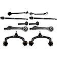 10-Piece Kit Front, Driver and Passenger Side, Upper and Lower, Forward and Rearward Control Arms, Includes (6) Control Arm and (4) Tie Rod End