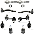 10-Piece Kit Front, Driver and Passenger Side Ball Joint, Includes (2) Ball Joint and (2) Sway Bar Link	