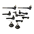 12-Piece Kit Idler Arm, Includes (4) Ball Joint, (1) Idler Arm, (1) Pitman Arm, (2) Tie Rod Adjusting Sleeve, and (4) Tie Rod End