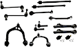 14-Piece Kit Front, Driver and Passenger Side, Upper and Lower, Forward and Rearward Control Arms, Includes (2) Ball Joint, (6) Control Arm, (2) Sway Bar Link, and (4) Tie Rod End