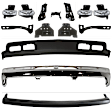 2003 Chevrolet Tahoe - 9-Piece Kit Front Bumper, 4WD, Bolt-On or Welded, Chrome, Includes (1) Bumper, (7) Bumper Bracket, (1) Bumper Trim, (2) Fog Light, and (1) Valance