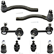 8-Piece Kit Front, Driver and Passenger Side Ball Joint, Includes (2) Ball Joint and (2) Sway Bar Link	