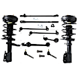 12-Piece Kit Fully Loaded Strut with Control Arm, Sway Bar Link, Tie Rod Adjusting Sleeve, and Tie Rod End