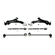 6-Piece Kit Front, Driver and Passenger Side, Lower Control Arms, Includes (2) Control Arm, (2) Sway Bar Link, and (2) Tie Rod End