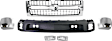 5-Piece Kit Grille Chrome Shell with Textured Black Insert, Includes (1) Grille Assembly, (2) Bumper End, (1) Valance and (1) Fog Light