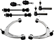 2014 GMC Sierra 1500 - 8-Piece Kit Front, Driver and Passenger Side, Upper Control Arm, 4WD, Reinforced Design for Increased Strength and Durability; Greaseable; Hardware Included, Includes (2) Ball Joint, (2) Control Arm, (2) Sway Bar Link, and (2) Tie Rod End