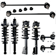 8-Piece Kit Front and Rear, Driver and Passenger Side Fully Loaded Strut, Includes (4) Sway Bar Link and (4) Shock Absorber and Strut Assembly