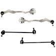 4-Piece Kit Front, Driver and Passenger Side, Lower, Frontward Control Arms, Includes (2) Control Arm and (2) Sway Bar Link