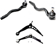 4-Piece Kit Front, Driver and Passenger Side, Outer, Lower Suspension Kit, Includes (2) Control Arm and (2) Tie Rod End