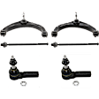 6-Piece Kit Front, Driver and Passenger Side Suspension Kit, Includes (2) Control Arm and (4) Tie Rod End