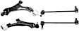 4-Piece Kit Control Arm Includes (2) Control Arm and (2) Sway Bar Link
