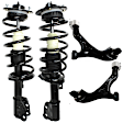 4-Piece Kit Front, Driver and Passenger Side Fully Loaded Strut, Includes (2) Control Arm and (2) Shock Absorber and Strut Assembly