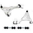 4-Piece Kit Front, Driver and Passenger Side, Lower Control Arms, Includes (2) Control Arm and (2) Sway Bar Link