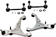 4-Piece Kit Front, Driver and Passenger Side, Lower Control Arms, Includes (2) Control Arm and (2) Sway Bar Link