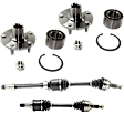 4-Piece Kit Front, Driver and Passenger Side Axle Assembly, New Kit, includes (2) Axle Assembly and (2) Wheel Hub