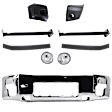 8-Piece Kit Front Bumper Chrome, Includes (1) Bumper, (2) Bumper End, (1) Fog Light, (2) Bumper Bracket and (2) Bumper Trim