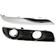 2011-2014 Chrysler 300 - 2-Piece Kit Front, Passenger Side Fog Light Trim, For Models With Adaptive Cruise Control, Black and Chrome, includes (1) Bumper Trim and (1) Fog Light Trim