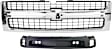 2-Piece Kit Grille Chrome Shell with Textured Black Insert, Includes (1) Grille Assembly and (1) Valance