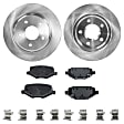 2-Wheel Set Brake Disc and Pad Kit, Plain Surface 5 Lugs 305.05 mm Ceramic Pro-Line Series, Includes (1) Brake Pad Set and (2) Brake Disc