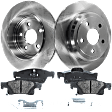 2015 Jeep Grand Cherokee - 4-Piece Kit Rear Brake Disc and Pad Kit, Plain Surface, 5 Lugs, 329.95 mm, Ceramic, 330mm Front Disc, 3.0L 6Cyl, Pro-Line Series  Includes (2) Brake Disc and (1) Brake Pad Set