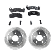 2-Wheel Set Front Brake Disc and Pad Kit, Plain Surface 5 Lugs 281.69 mm Semi-metallic Pro-Line Series, Includes (2) Brake Disc and (1) Brake Pad Set