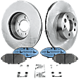 2-Wheel Set Front Brake Disc and Pad Kit, Plain Surface 5 Lugs 315.47 mm Ceramic Pro-Line Series, Includes (2) Disc and (1) Pad Set
