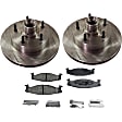 2-Wheel Set Front Brake Disc and Pad Kit, Plain Surface 5 Lugs 297.43 mm Semi-metallic Pro-Line Series, Includes (1) Brake Pad Set and (2) Brake Disc