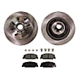 2-Wheel Set Front Brake Disc and Pad Kit, Plain Surface 8 Lugs 330.96 mm Semi-metallic Pro-Line Series, Includes (2) Disc and (1) Pad Set