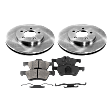 2011 Ford Escape Limited Hybrid - 2-Wheel Set Front Brake Disc and Pad Kit, Plain Surface, 5 Lugs, 302.77 mm, Ceramic, 2.5L 4Cyl, Pro-Line Series  Includes (2) Disc and (1) Pad Set