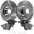 2008 Volvo S40 - 4-Piece Kit Front Brake Disc and Pad Kit, Plain Surface, 5 Lugs, 299.97 mm, Ceramic,  300mm  Disc, 2.5L 5Cyl, Pro-Line Series  Includes (2) Brake Disc and (1) Brake Pad Set
