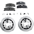 2-Wheel Set Front Brake Disc and Pad Kit, Plain Surface 5 Lugs 352.04 mm Ceramic Pro-Line Series, Includes (2) Brake Disc and (1) Brake Pad Set