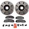 2-Wheel Set Front Brake Disc and Pad Kit, Plain Surface 8 Lugs 363 mm Semi-metallic RWD Pro-Line Series, Includes (2) Brake Disc and (1) Brake Pad Set