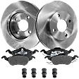 2-Wheel Set Front Brake Disc and Pad Kit, Plain Surface 4 Lugs 257.81 mm Semi-metallic Pro-Line Series, Includes (1) Brake Pad Set and (2) Brake Disc