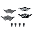 2-Wheel Set Front Brake Disc and Pad Kit, Plain Surface 4 Lugs 257.81 mm Semi-metallic Pro-Line Series, Includes (1) Brake Pad Set and (2) Brake Disc