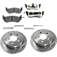 2-Wheel Set Rear Brake Disc and Pad Kit, Plain Surface 5 Lugs 284.99 mm Ceramic Pro-Line Series, Includes (2) Disc and (1) Pad Set