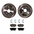 2-Wheel Set Rear Brake Disc and Pad Kit, Plain Surface 5 Lugs 302.01 mm Ceramic Pro-Line Series, Includes (1) Brake Pad Set and (2) Brake Disc