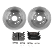 2-Wheel Set Rear Brake Disc and Pad Kit, Plain Surface 4 Lugs 250.95 mm Ceramic Pro-Line Series, Includes (2) Brake Disc and (1) Brake Pad Set