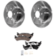 2-Wheel Set Rear Brake Disc and Pad Kit, Plain Surface 5 Lugs 284.48 mm Ceramic Pro-Line Series, Includes (2) Disc and (1) Pad Set